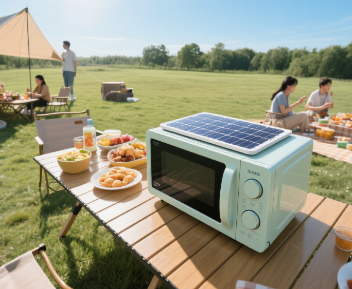 Eine solarbetriebene Mikrowelle