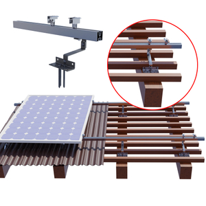 Solarpanel Verstellbare Kacheldachhaken -Montagehalterungsschiene und Solarklemme für Solarfliesendachhalterungen