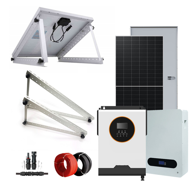Einstellbares Dreieck Flachdach Solarmontage mit Solarpanel -Kits Wechselrichter Solarenergiesystem