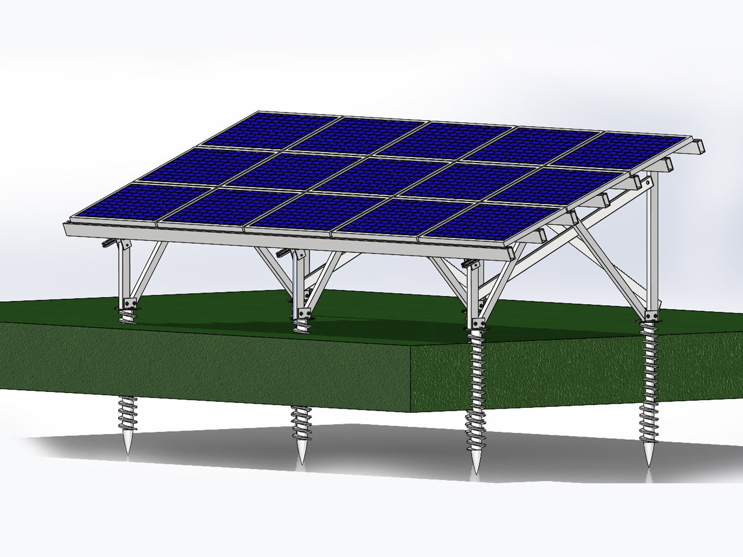 Montagestrukturen Solar Boden