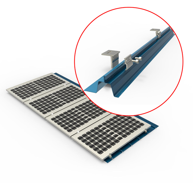  Trapezoidales Metalldach stehende Naht Metalldach Solar Montage -Stützsystem