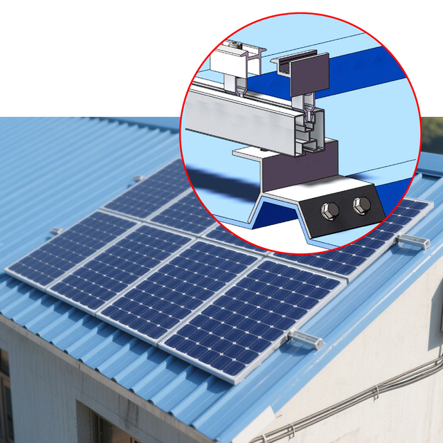 Solarpanel Stehende Nahtklemme Kits Trapezoidales Metalldach Solar Montage -Racking -System